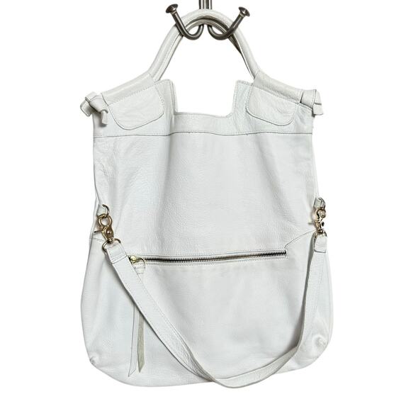 Foley Corinna Mid City Soft White Leather Tote Totes